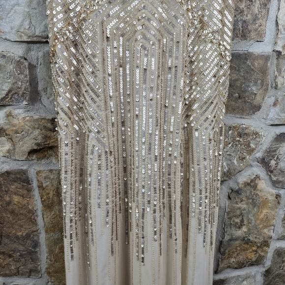 Adrianna Papell Sleeveless Beaded Blouson Gown Dress - Picture 6 of 10